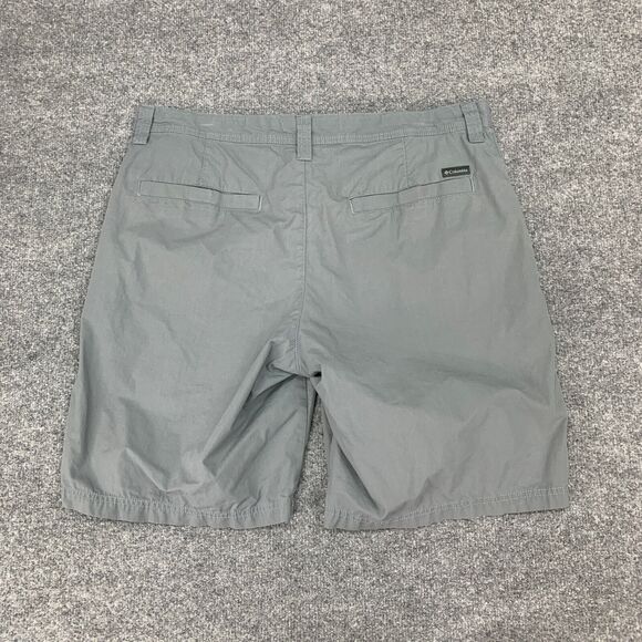 Columbia Short Mens 36 Dove Washed Out Flat Front Lightweight Cotton Khaki Chino - Picture 8 of 11